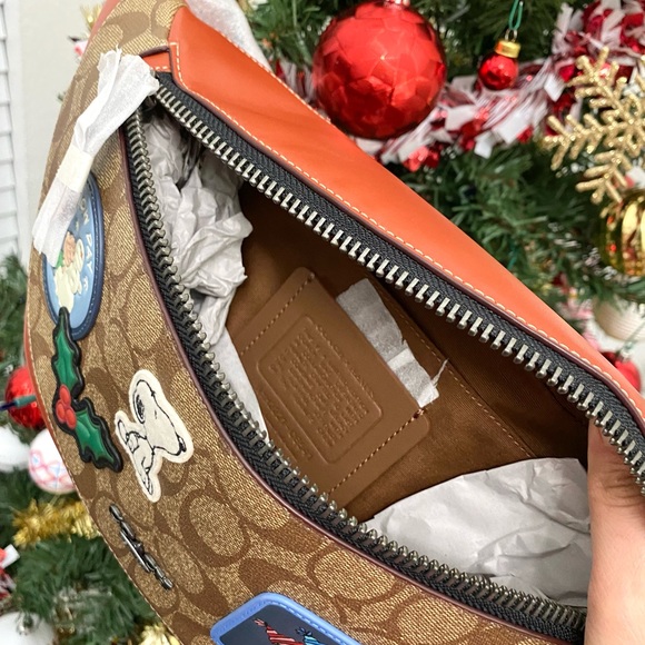 Coach X Peanuts Warren Belt Bag In Signature Canvas With Patches - Picture 6 of 8